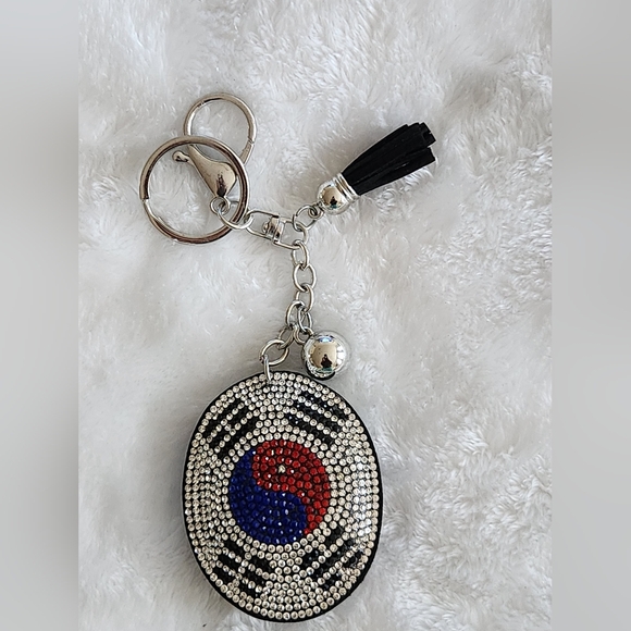 Accessories - South Korea Flag Elegant Rhinestone Keychain Bag Charm